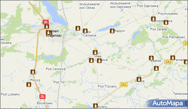 mapa Mała Cerkwica, Mała Cerkwica na mapie Targeo