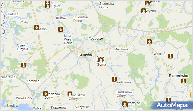 mapa Mała Wieś Górna, Mała Wieś Górna na mapie Targeo