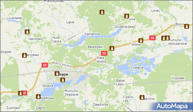 mapa Mała Wólka gmina Skępe, Mała Wólka gmina Skępe na mapie Targeo