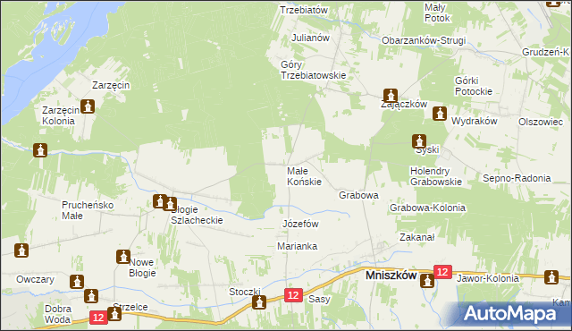 mapa Małe Końskie, Małe Końskie na mapie Targeo