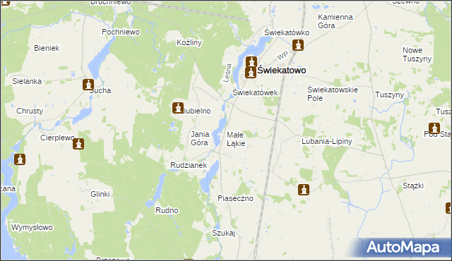 mapa Małe Łąkie, Małe Łąkie na mapie Targeo