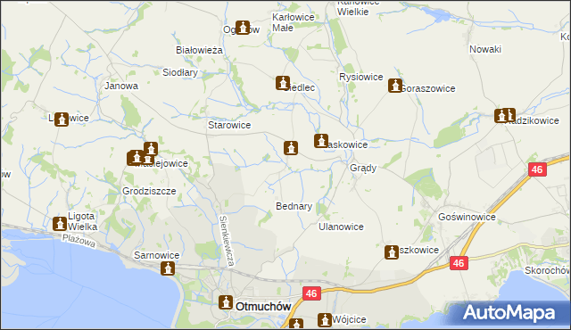 mapa Malerzowice Małe, Malerzowice Małe na mapie Targeo