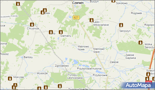 mapa Malinowo Nowe, Malinowo Nowe na mapie Targeo