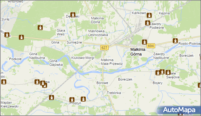 mapa Małkinia Mała-Przewóz, Małkinia Mała-Przewóz na mapie Targeo