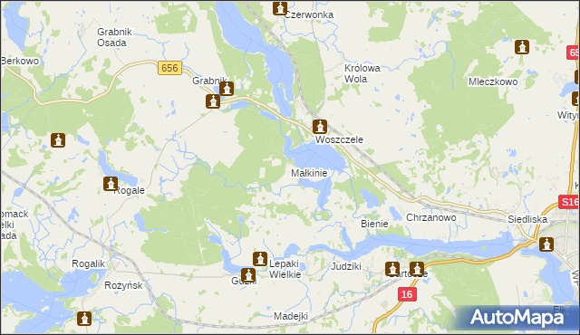 mapa Małkinie, Małkinie na mapie Targeo