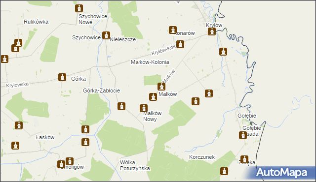 mapa Małków gmina Mircze, Małków gmina Mircze na mapie Targeo