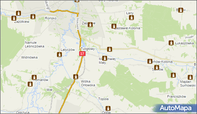 mapa Małochwiej Mały, Małochwiej Mały na mapie Targeo