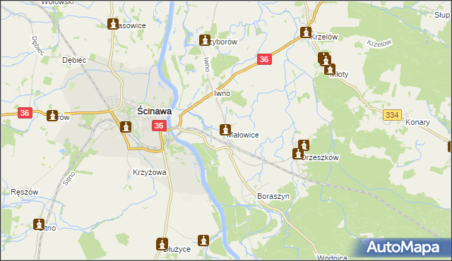 mapa Małowice, Małowice na mapie Targeo