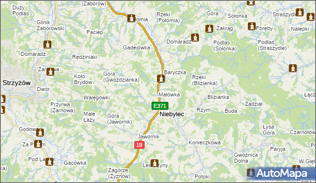 mapa Małówka, Małówka na mapie Targeo