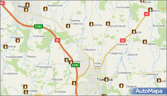 mapa Małuszyn, Małuszyn na mapie Targeo