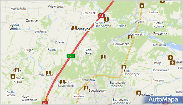 mapa Malutkie, Malutkie na mapie Targeo