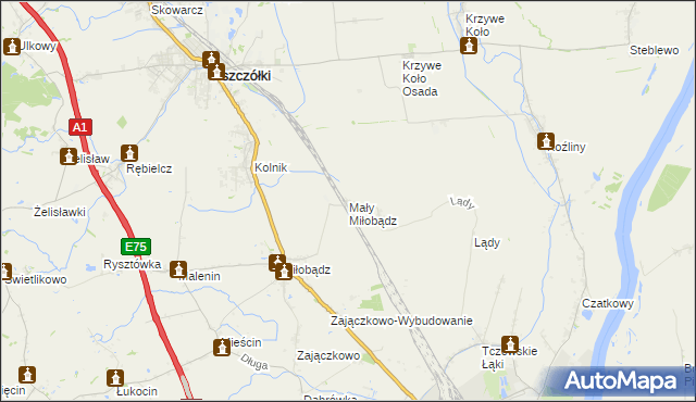 mapa Mały Miłobądz, Mały Miłobądz na mapie Targeo