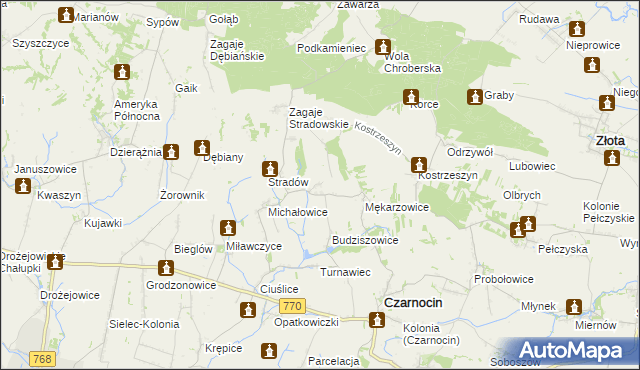 mapa Malżyce, Malżyce na mapie Targeo