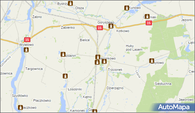 mapa Marcinkowo gmina Mogilno, Marcinkowo gmina Mogilno na mapie Targeo