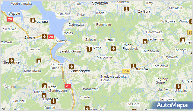 mapa Marcówka, Marcówka na mapie Targeo