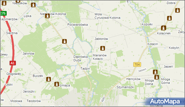 mapa Marianów Kołacki, Marianów Kołacki na mapie Targeo