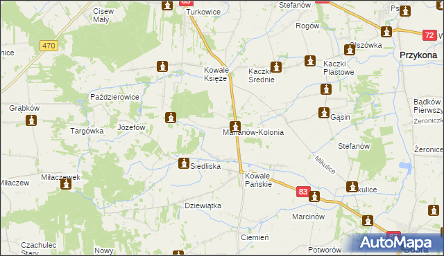 mapa Marianów-Kolonia, Marianów-Kolonia na mapie Targeo