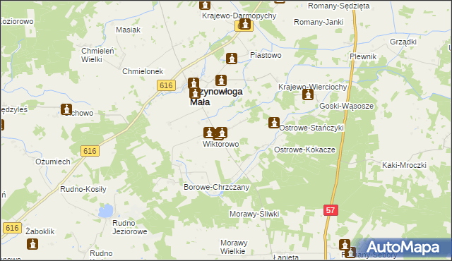 mapa Marianowo gmina Krzynowłoga Mała, Marianowo gmina Krzynowłoga Mała na mapie Targeo