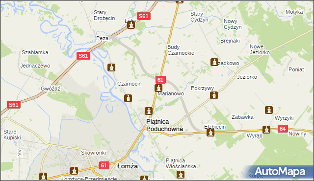 mapa Marianowo gmina Piątnica, Marianowo gmina Piątnica na mapie Targeo