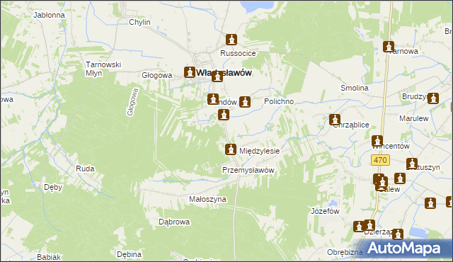 mapa Mariantów gmina Władysławów, Mariantów gmina Władysławów na mapie Targeo