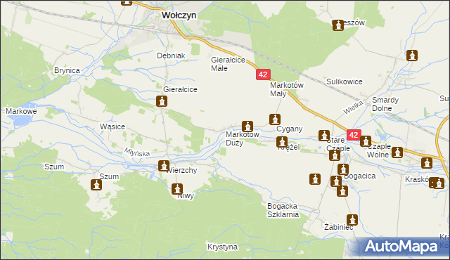 mapa Markotów Duży, Markotów Duży na mapie Targeo