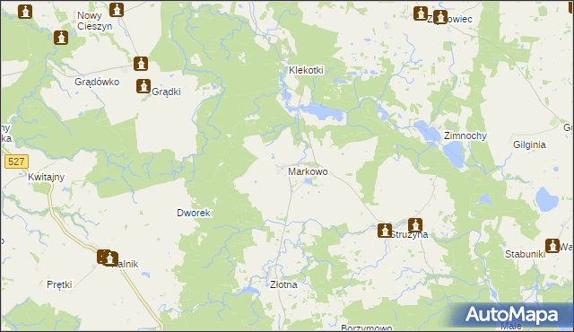 mapa Markowo gmina Morąg, Markowo gmina Morąg na mapie Targeo