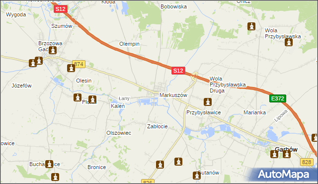 mapa Markuszów, Markuszów na mapie Targeo