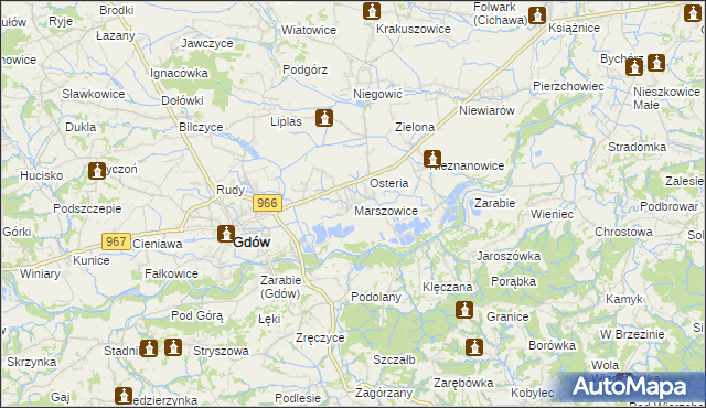 mapa Marszowice gmina Gdów, Marszowice gmina Gdów na mapie Targeo