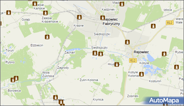 mapa Marynin gmina Rejowiec, Marynin gmina Rejowiec na mapie Targeo