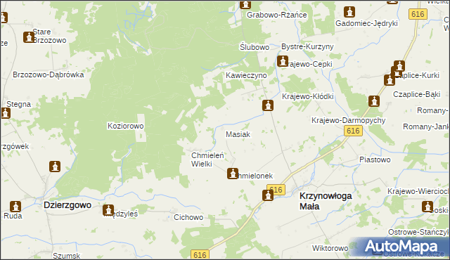 mapa Masiak, Masiak na mapie Targeo