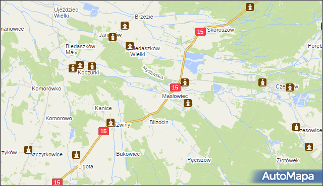 mapa Masłowiec, Masłowiec na mapie Targeo