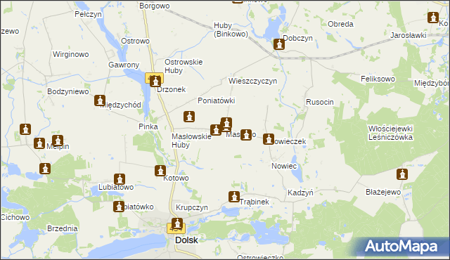 mapa Masłowo gmina Dolsk, Masłowo gmina Dolsk na mapie Targeo