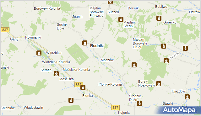 mapa Maszów, Maszów na mapie Targeo