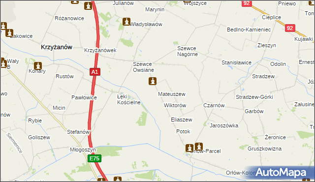 mapa Mateuszew, Mateuszew na mapie Targeo