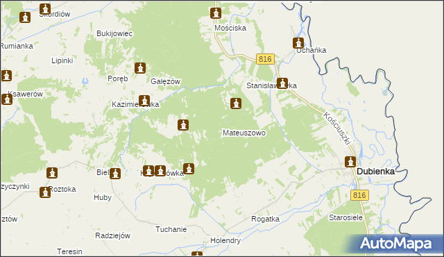 mapa Mateuszowo, Mateuszowo na mapie Targeo