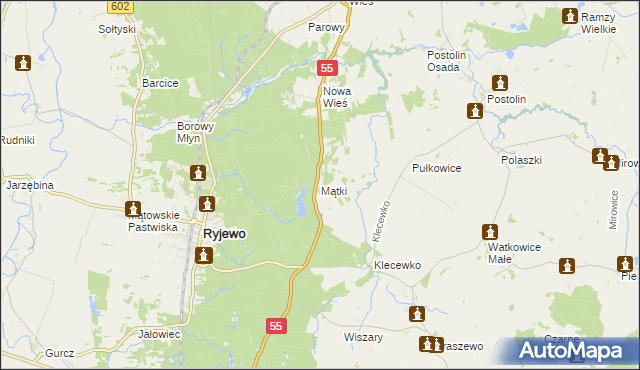 mapa Mątki gmina Ryjewo, Mątki gmina Ryjewo na mapie Targeo