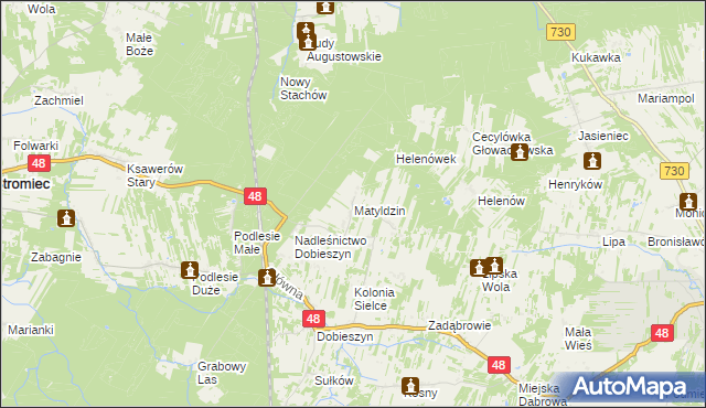 mapa Matyldzin gmina Stromiec, Matyldzin gmina Stromiec na mapie Targeo