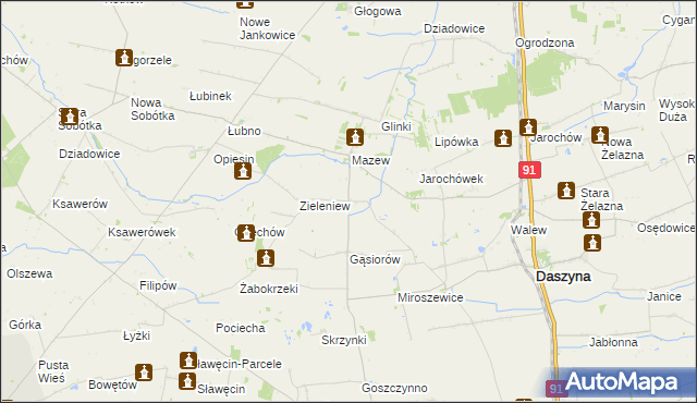 mapa Mazew-Kolonia, Mazew-Kolonia na mapie Targeo