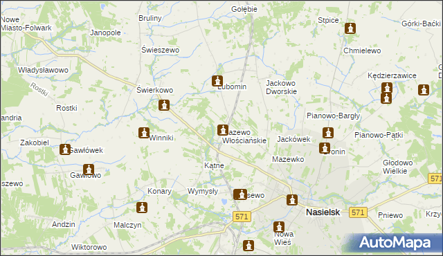 mapa Mazewo Włościańskie, Mazewo Włościańskie na mapie Targeo