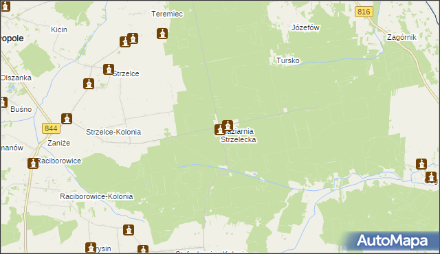 mapa Maziarnia Strzelecka, Maziarnia Strzelecka na mapie Targeo