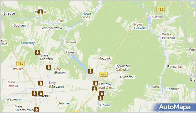 mapa Mazówki, Mazówki na mapie Targeo