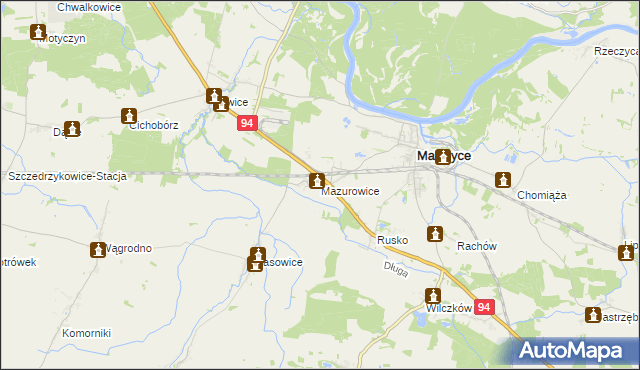 mapa Mazurowice, Mazurowice na mapie Targeo