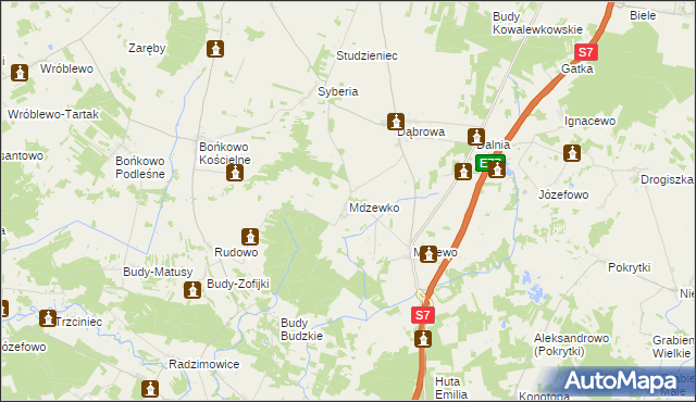 mapa Mdzewko, Mdzewko na mapie Targeo