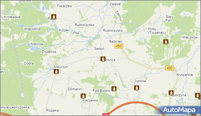 mapa Mechnice gmina Kępno, Mechnice gmina Kępno na mapie Targeo