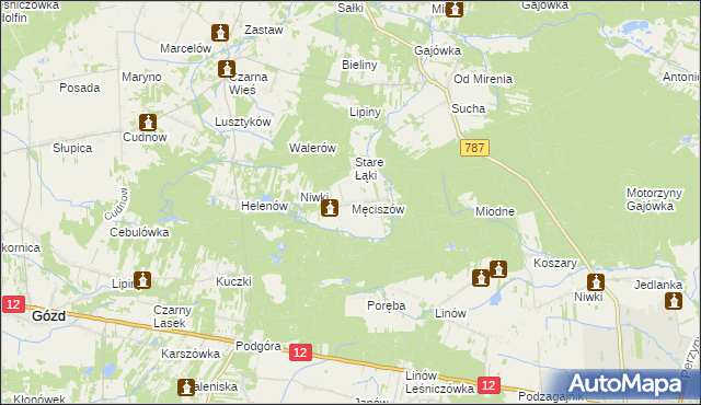 mapa Męciszów, Męciszów na mapie Targeo