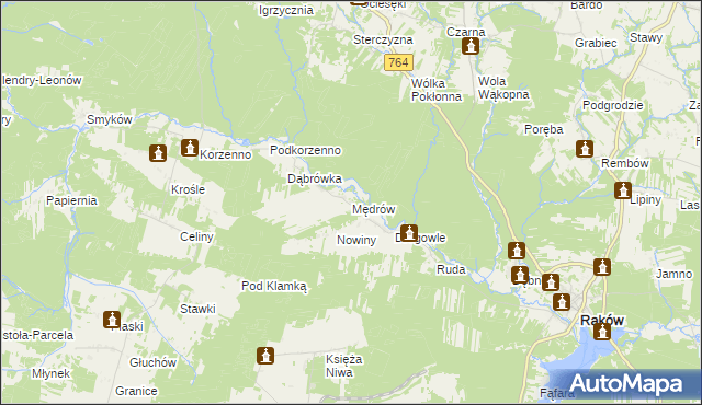 mapa Mędrów, Mędrów na mapie Targeo