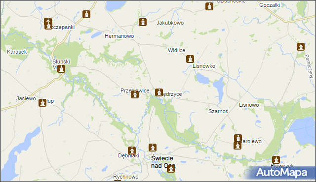 mapa Mędrzyce, Mędrzyce na mapie Targeo