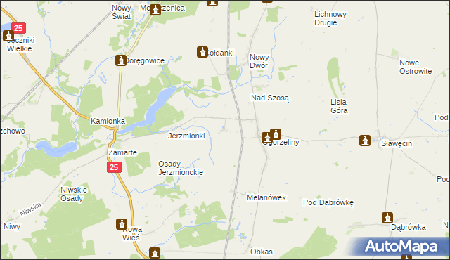 mapa Melanowo gmina Chojnice, Melanowo gmina Chojnice na mapie Targeo