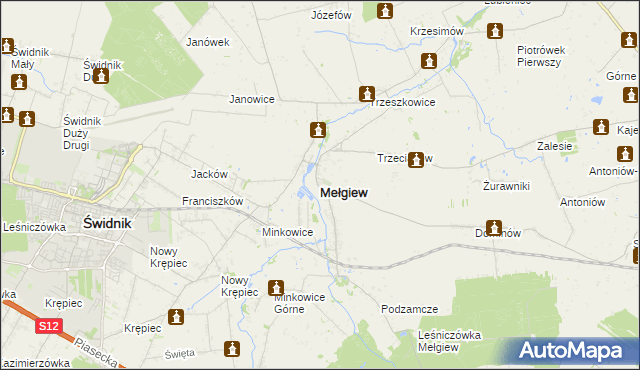 mapa Mełgiew, Mełgiew na mapie Targeo