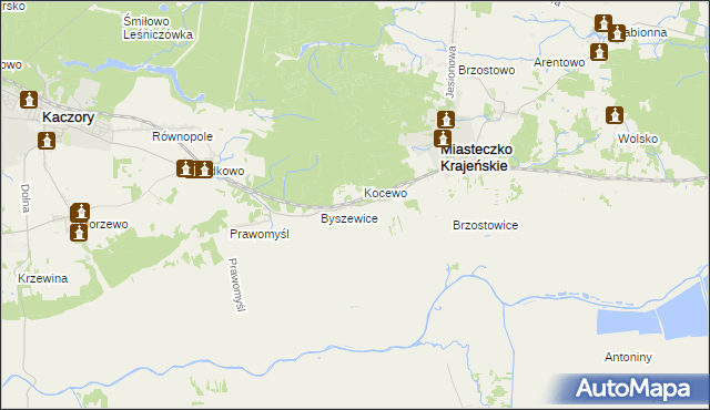 mapa Miasteczko-Huby, Miasteczko-Huby na mapie Targeo